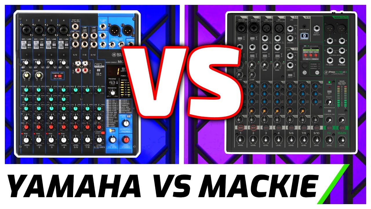 Yamaha MG10XU против Mackie ProFX10v3+ | Сравнение аудиомикшеров
