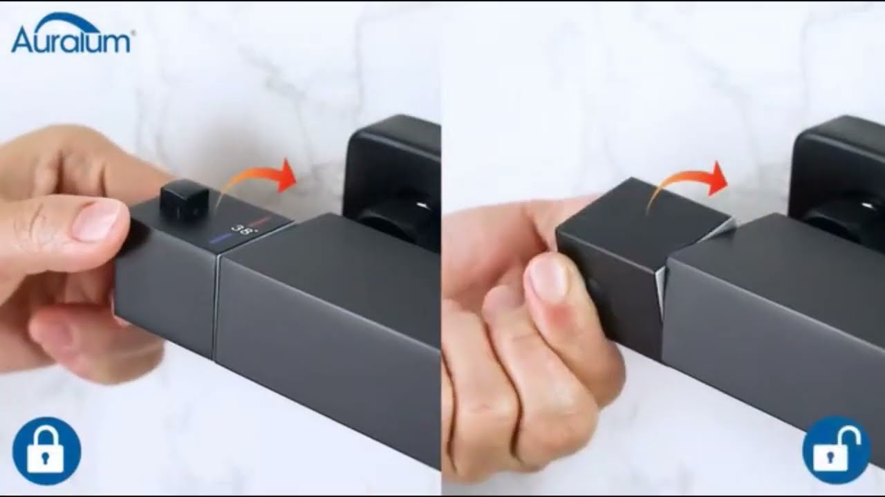 ¡Transforma tu baño en un spa con la Columna de Ducha Termostático de AuraLum en negro!