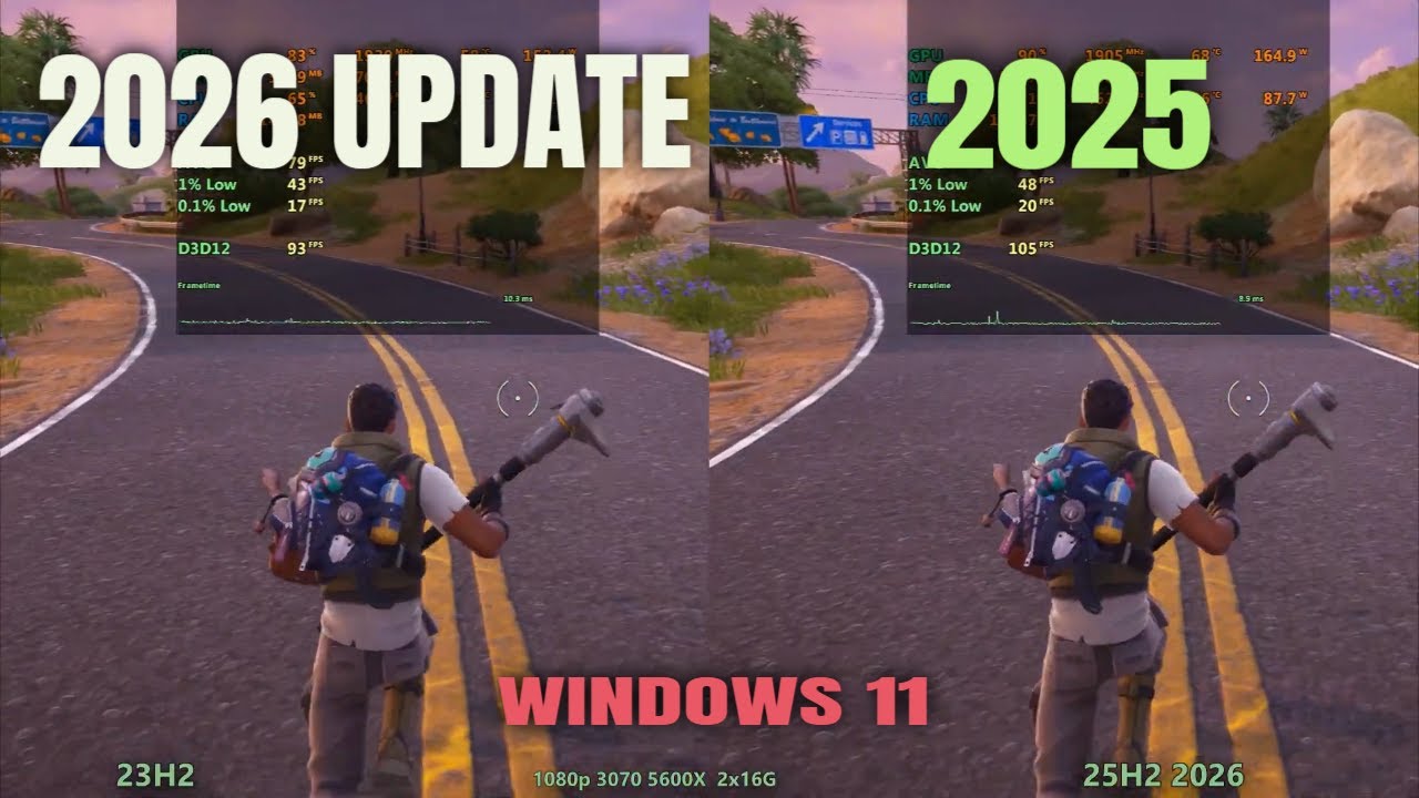 Windows 11 2026 Preview update vs 23H2 - Gaming Test