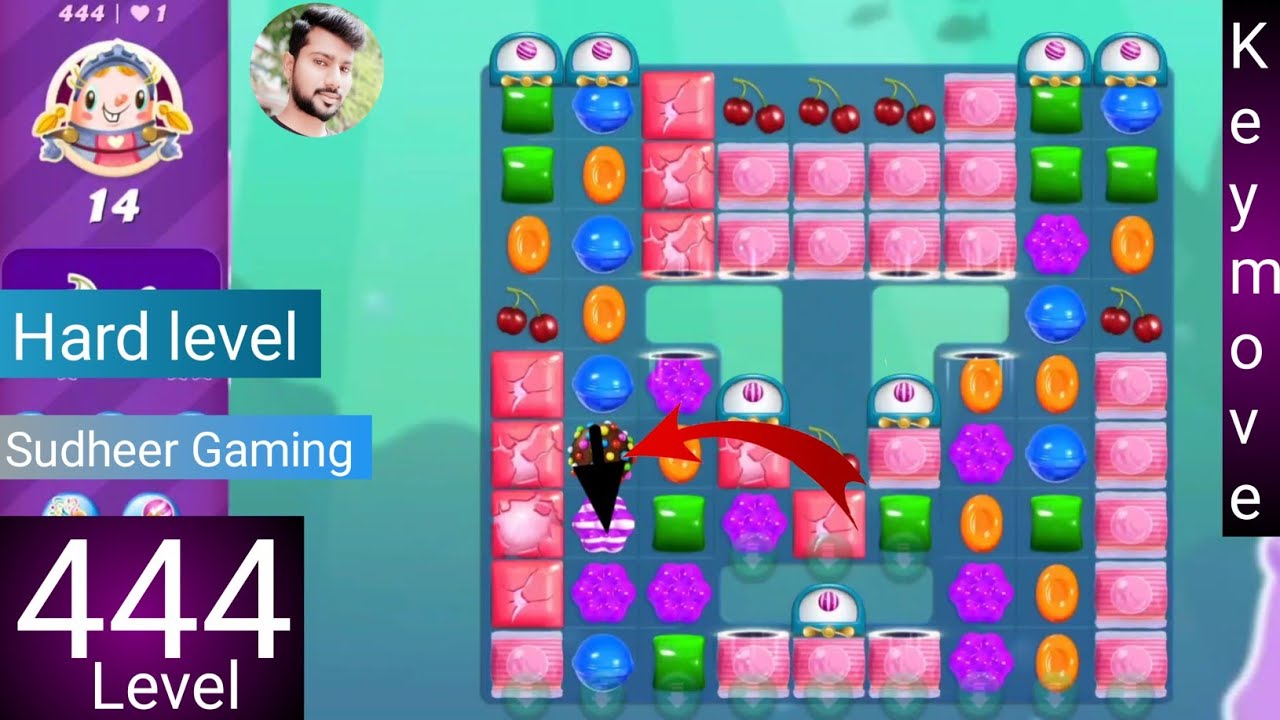 Candy crush saga level 444 । Hard level । No boosters । Candy crush 444 help । Sudheer CC Gaming