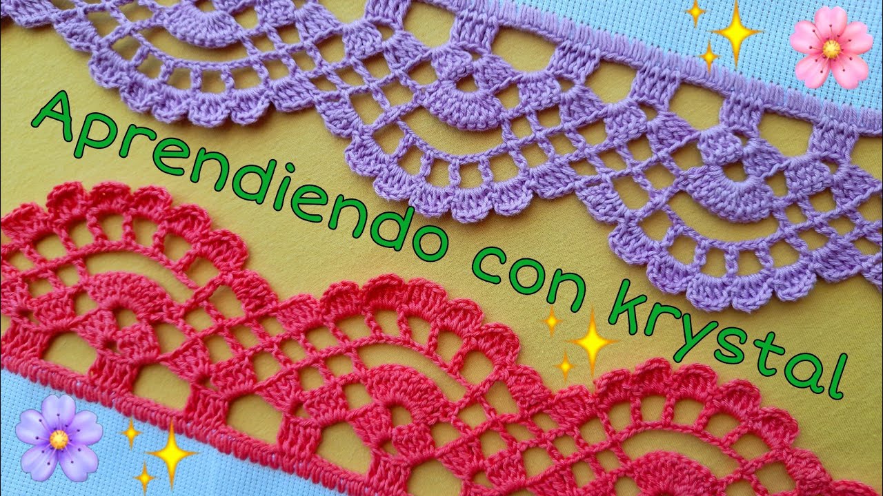 #152 puntilla una sola vuelta esta linda única y diferente 💜🌷🌻🦋🍁💚