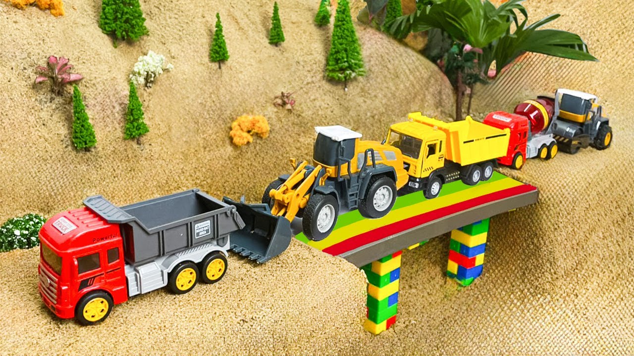 Самодельный трактор: мини-бетонную дорогу из Lego и цемента | Весёлый проект по строительству и н...