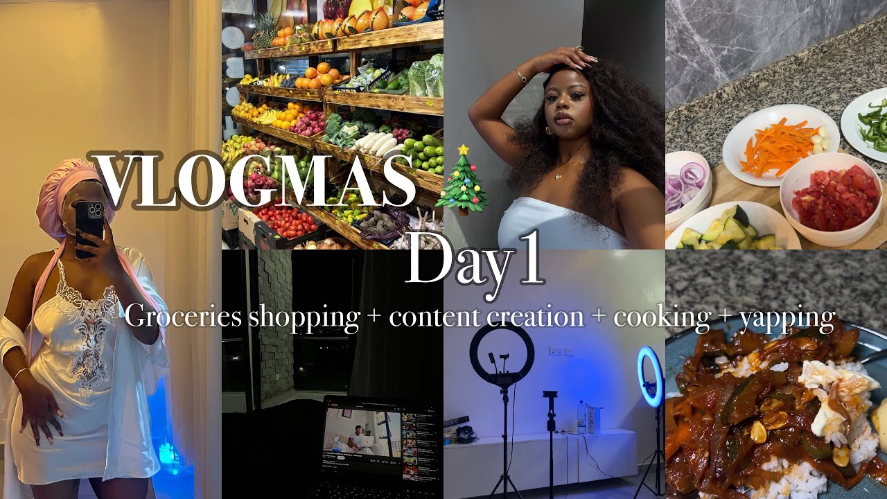 VLOGMAS ДЕНЬ 1✨ Покупка продуктов + готовка + создание контента + болтовня и многое другое