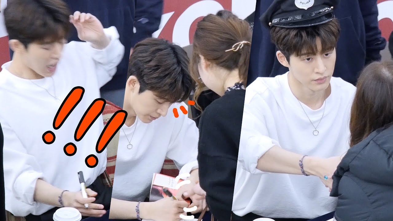 190112 비아이 BI : 크게 놀란 한빈이 greatly surprised : 아이콘 iKON :팬사인회 : fancam : Fansign : 영등포