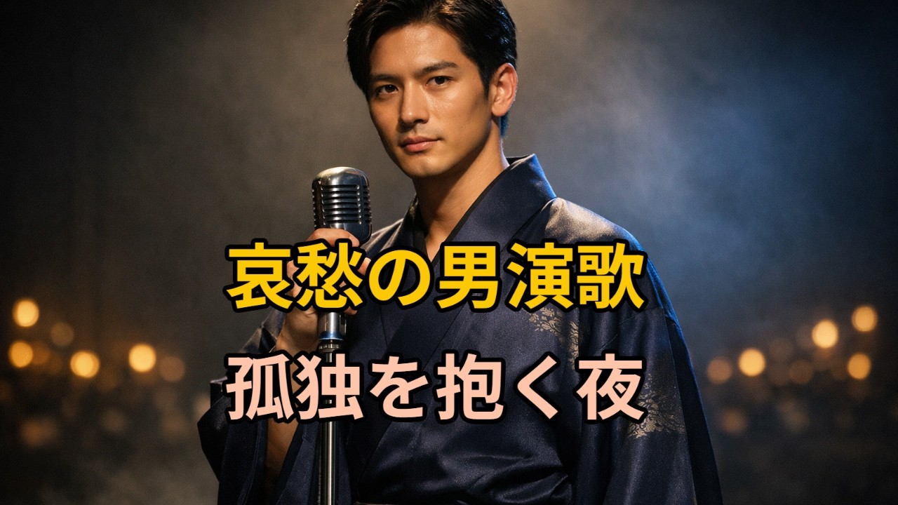 別れを言わずに歩く夜、孤独を抱く男演歌