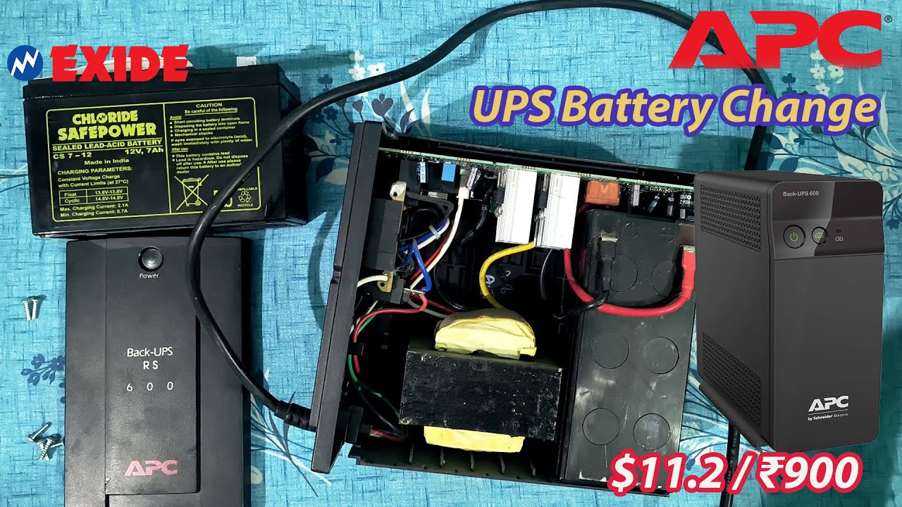 APC UPS Battery Replacement Exide Chloride SAFEPOWER BX600C  BX1100C 12V 7Ah ($11.2/₹900)#4k