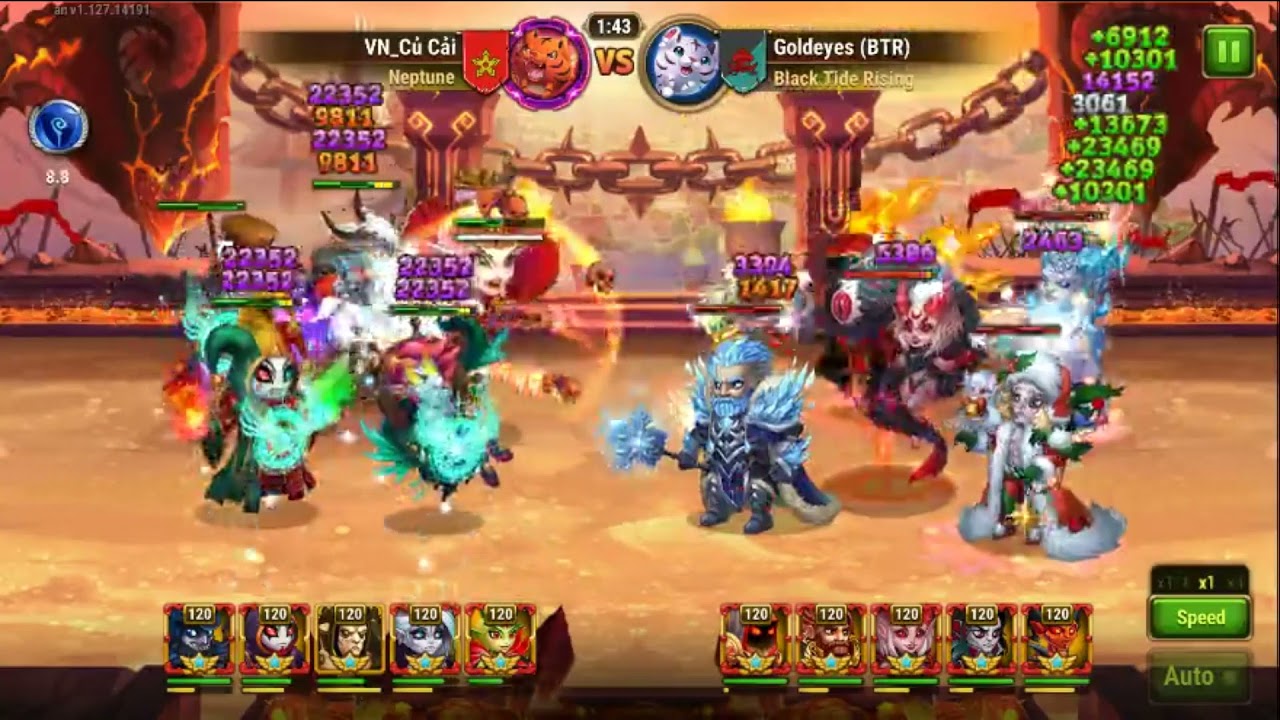 Hero Wars ! Maya, undead Teams ( 390k power ) vs Chaos blend teams (500k power)