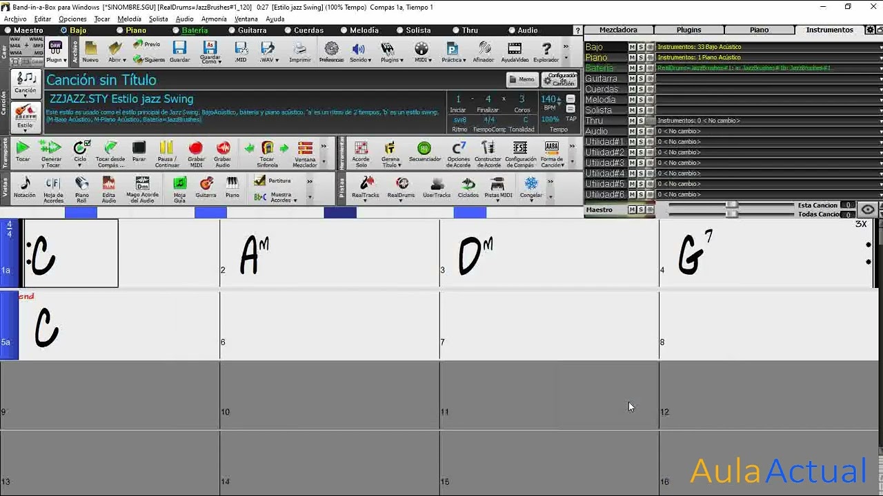 Band in a Box 2023 - Asignar Real Tracks a las diferentes pistas