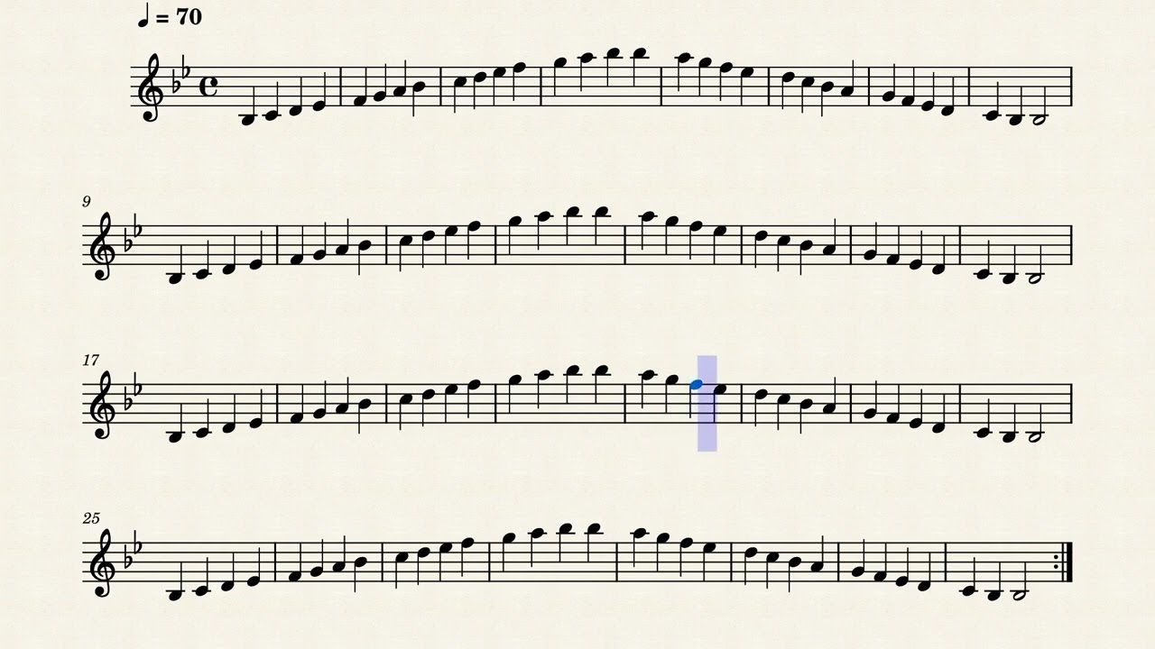 Escala SI Bemol   70 BPM