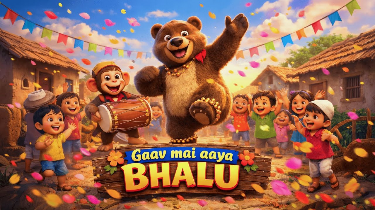 Gaav Mai Aaya Bhalu 🐻🎉 | Hindi Nursery Rhymes For Kids | Dance Balgeet