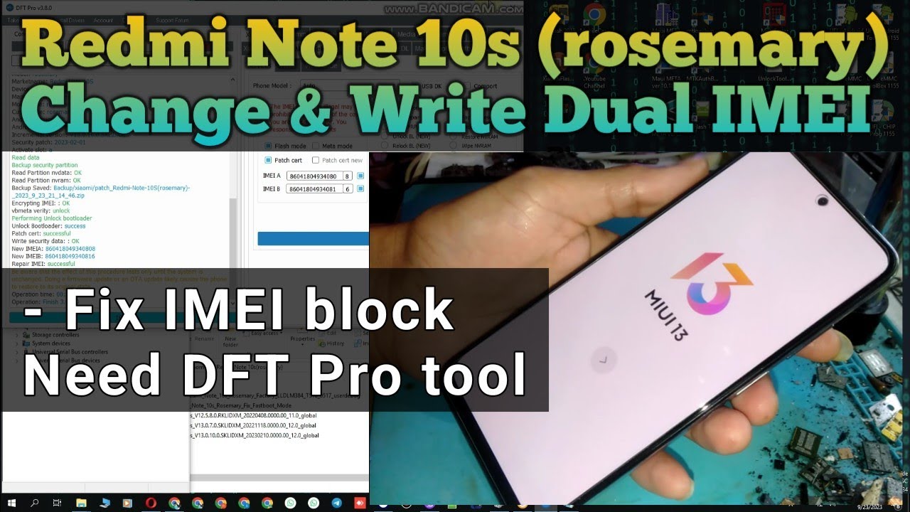 Write Dual IMEI Redmi Note 10s IMEI Change by DFT Pro Tool 