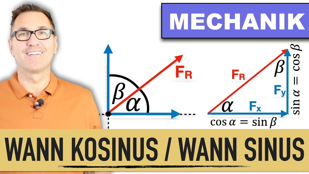 Wann Cosinus & Wann Sinus verwenden | resultierende Kraft | x- und y-Komponenten einer Kraft