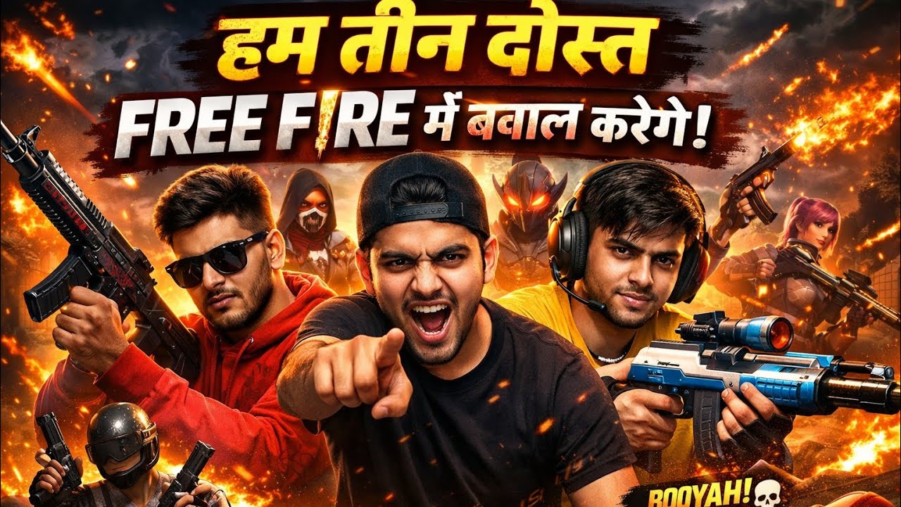 Ham tin dost aaj Free Fire me entry leke pura bawal machane wale hain 😎🔥#Firefirelivechelenge