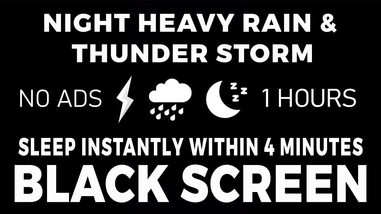 Sleep Instantly Within 4 Minutes with Heavy Rain and Thunder Storm | Black Screen for sleep