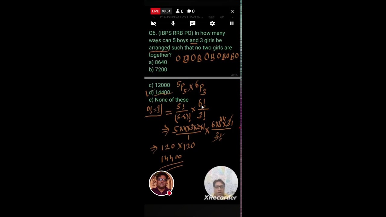 PERMUTATIONS & COMBINATIONS CLASS LIVE