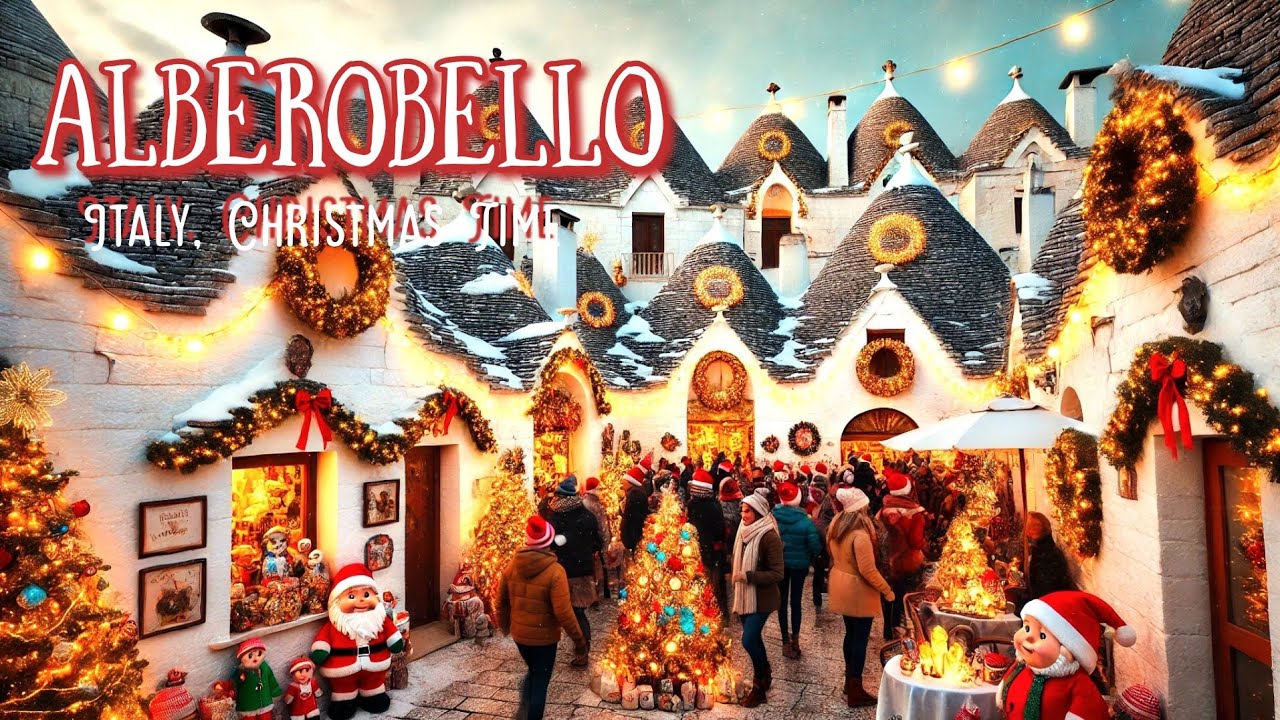 Alberobello, Italy : The Most Magical Christmas Town 4K Ultra HD - Walking Tour in Puglia, ITALY