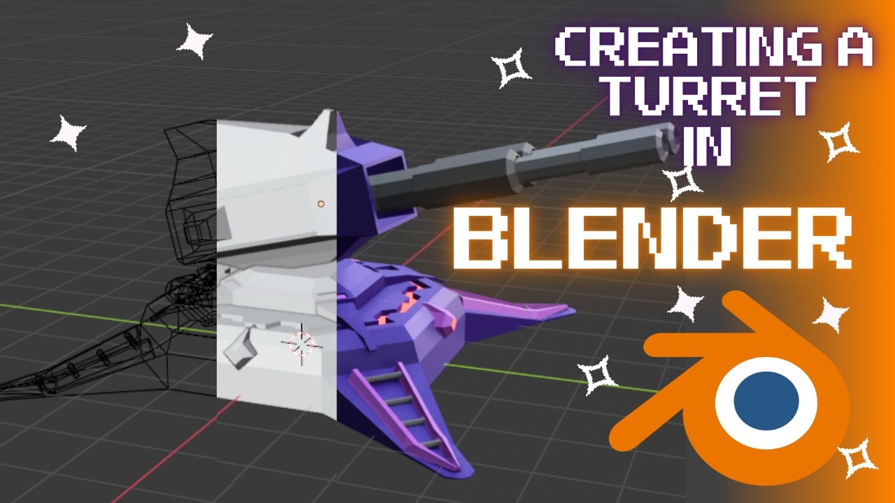 Modelling a turret in Blender for my Scrolling Shooter Game