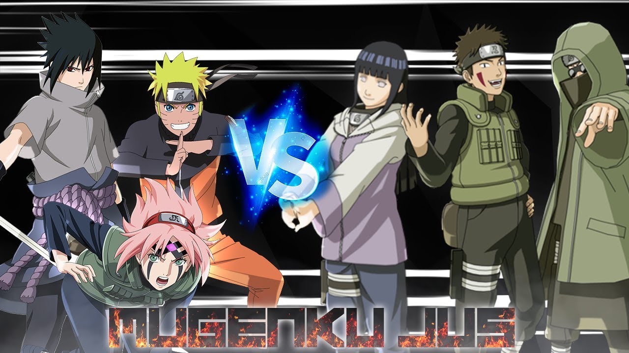 Naruto, Sasuke, Sakura vs Hinata, Shino, Kiba [Naruto Shippuden] ANIME MUGEN JUS Team Battle
