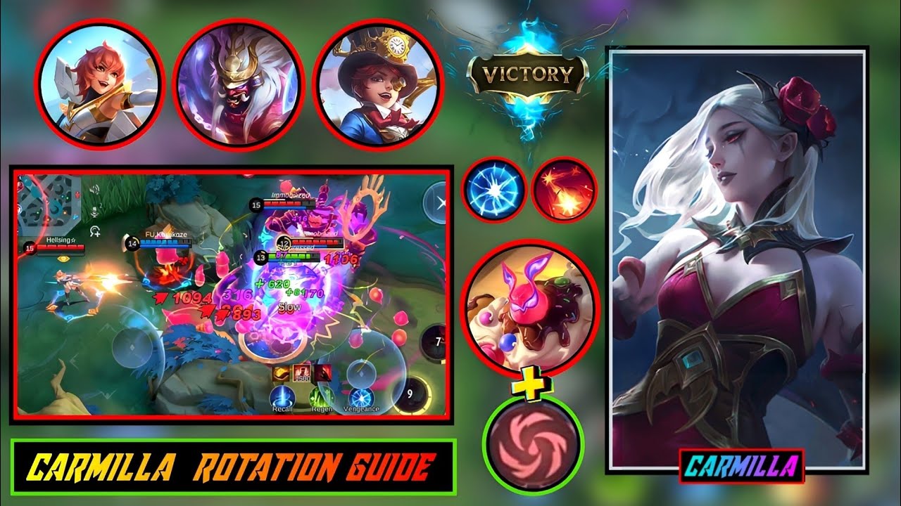 CARMILLA ROTATION GUIDE || CARMILLA VENGEANCE IS VERY GOOD #mlmeta #mlbbcarmilla