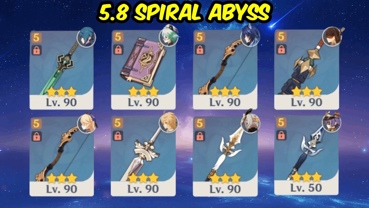 Only 4 Star Characters & 3 Star Weapons - 5.8 Spiral Abyss Floor 12 - Genshin Impact