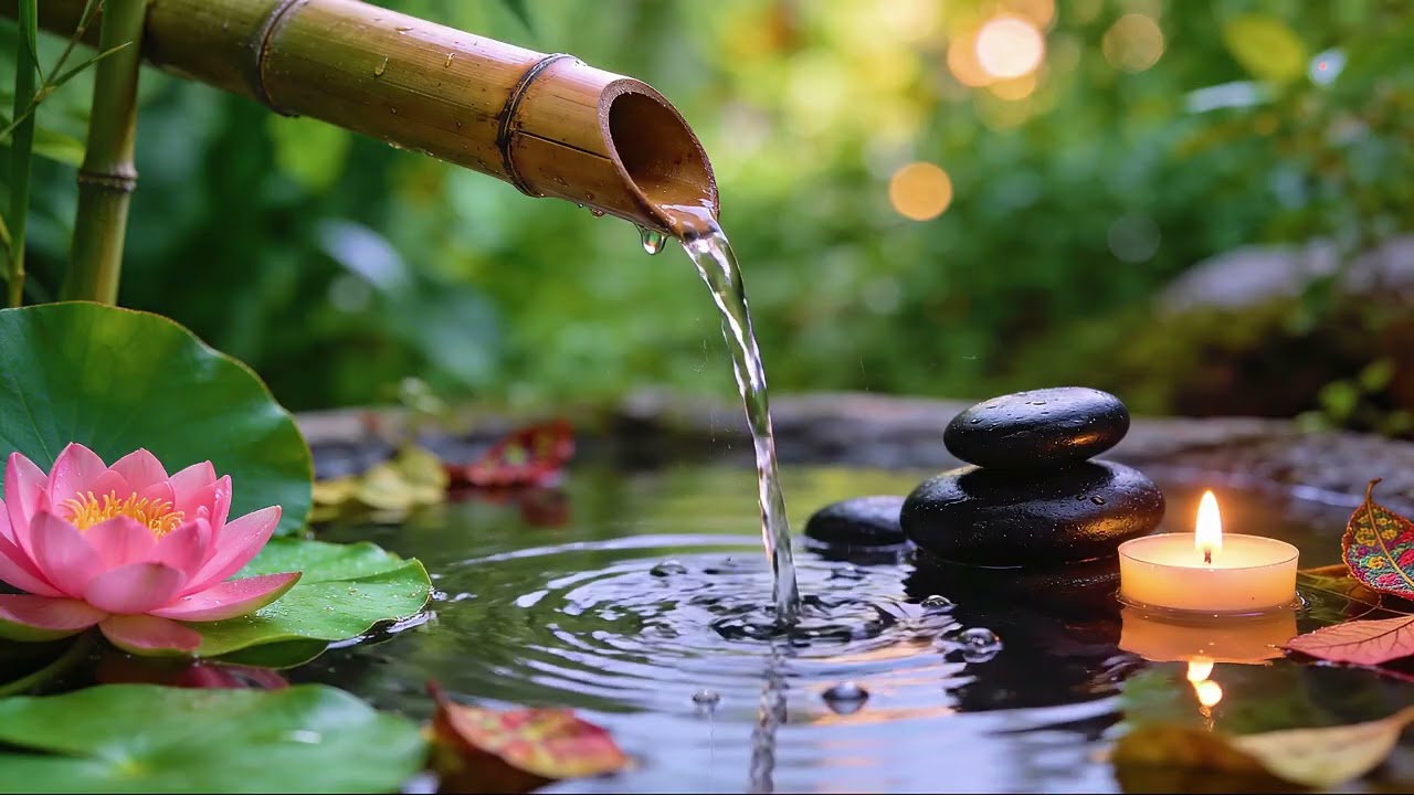 Nature Sound Therapy: Flowing Water in a Bamboo Garden | Deep Relax Spa”