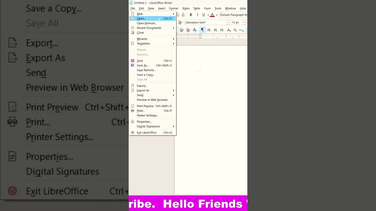 LibreOffice File Menu Explained in Hindi | CCC Important Topic 🔥 #trendingshorts