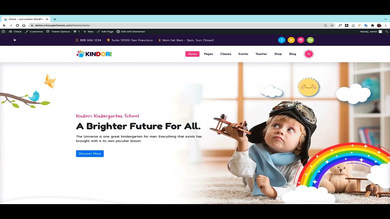 Kindori WordPress Theme:  Theme, Plugins & Demo Content Installation