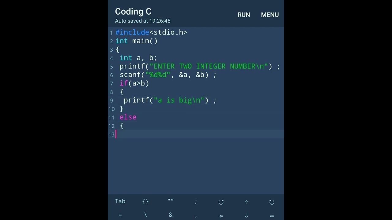 C Program To Find The Largest Among Two Numbers || Biggest Of Two Numbers In C || #shorts #short