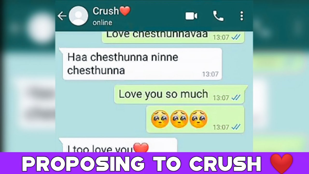 Boy proposing to crush 🥰 Lovable chatting ❤️ In Telugu || love chat WhatsApp || RRD WhatsApp chats