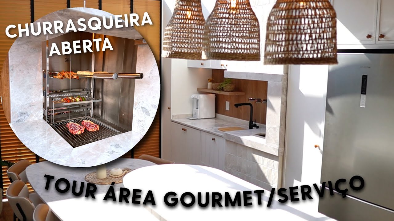 Tour pela área gourmet / serviço - Churrasqueira aberta na lateral dentro da cozinha? - 5AInox