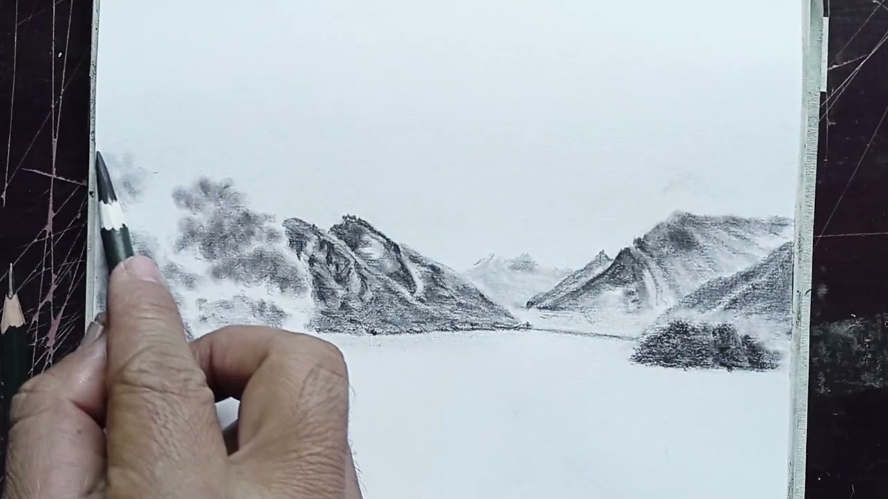 How to Draw a Beautiful Beach View with Pencil | Easy Step-by-Step Sketch Tutorial