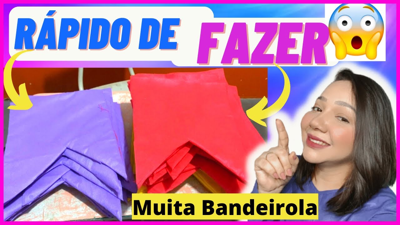 COMO FAZER BANDEIROLAS DE FESTA JUNINA EM GRANDE QUANTIDADE- bandeirolas S&atilde;o Jo&atilde;o f&aacute;cil e r&aacute;pido/Diy