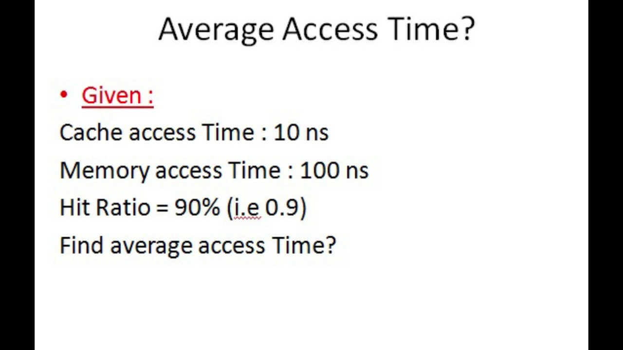 Average Memory Access Time-(AMAT)- Computer Architecture-GATE QUESTION