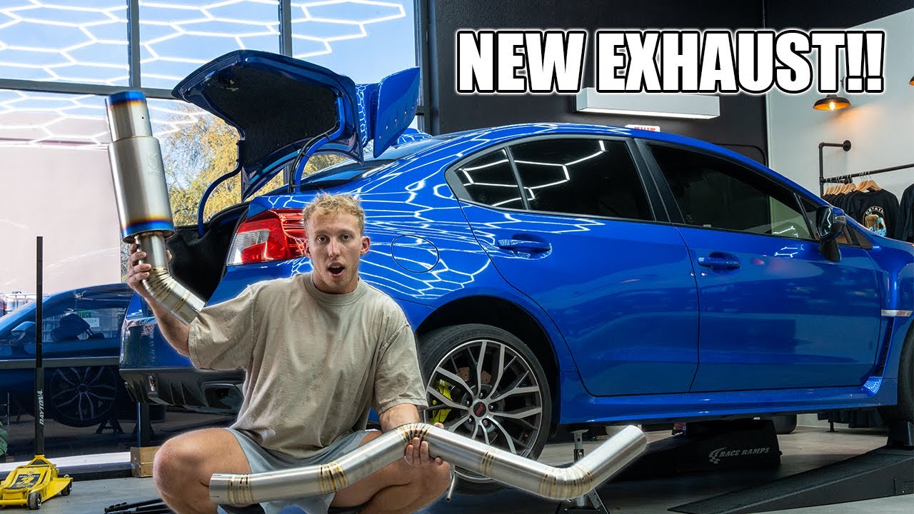 Titanium Exhaust install on the STi!!