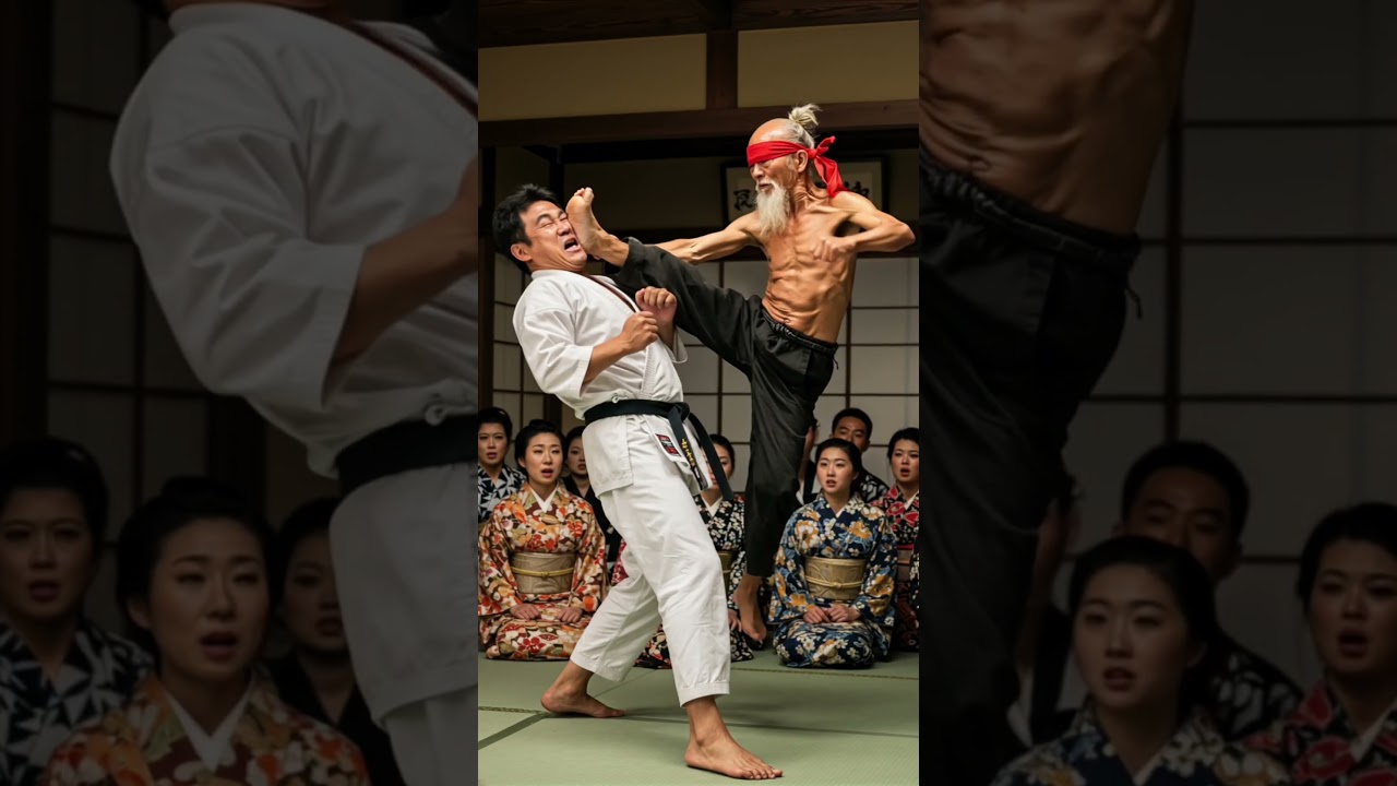 81-Year-Old Blindfolded Warrior Fights Karate Pro &ndash; Must Watch! #kungfu #fighting