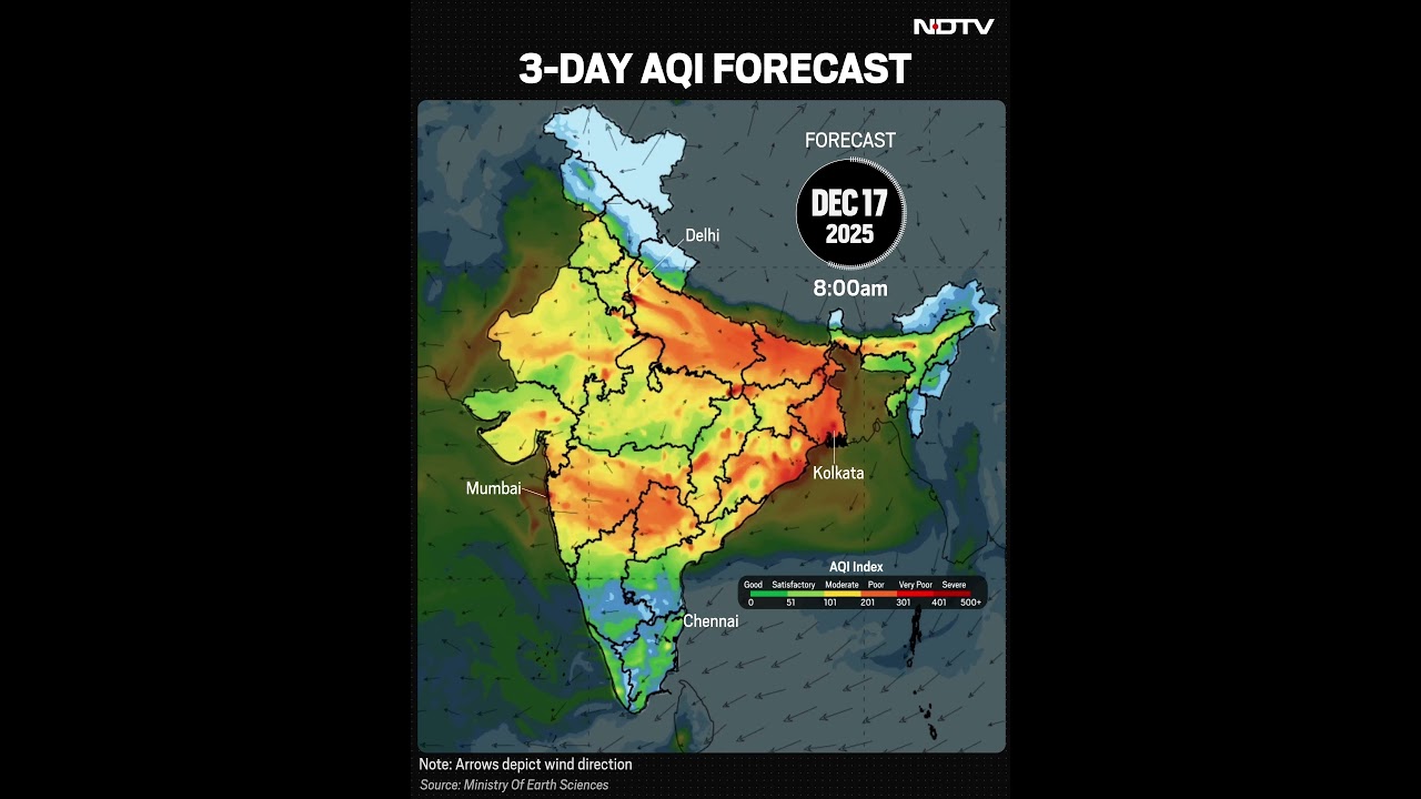 Delhi Pollution News | All-India AQI Forecast: Air Quality Outlook from 16 to 18 December