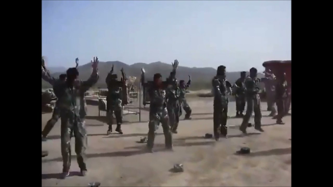Afghan army doing jumping jacks