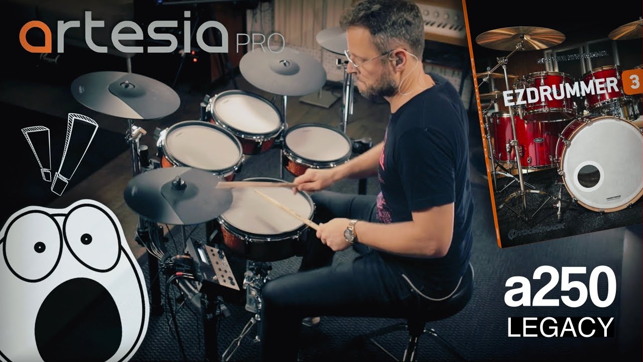 Artesia Pro a250 Legacy e-drums kicking some KILLER EZdrummer 3 sounds