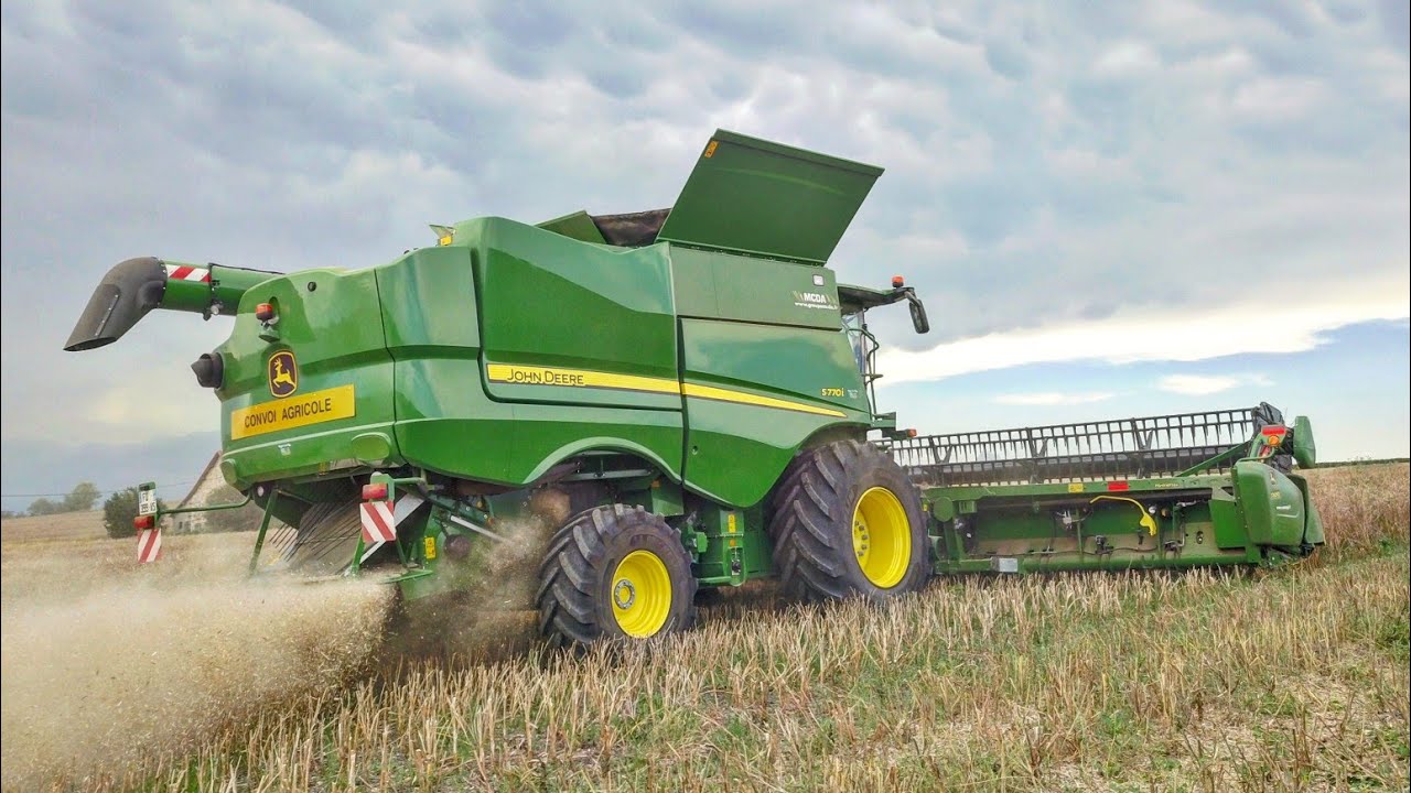 Premier jour de moisson pour cette nouvelle John Deere S770i et sa coupe à tapis de 9,15 mètres !