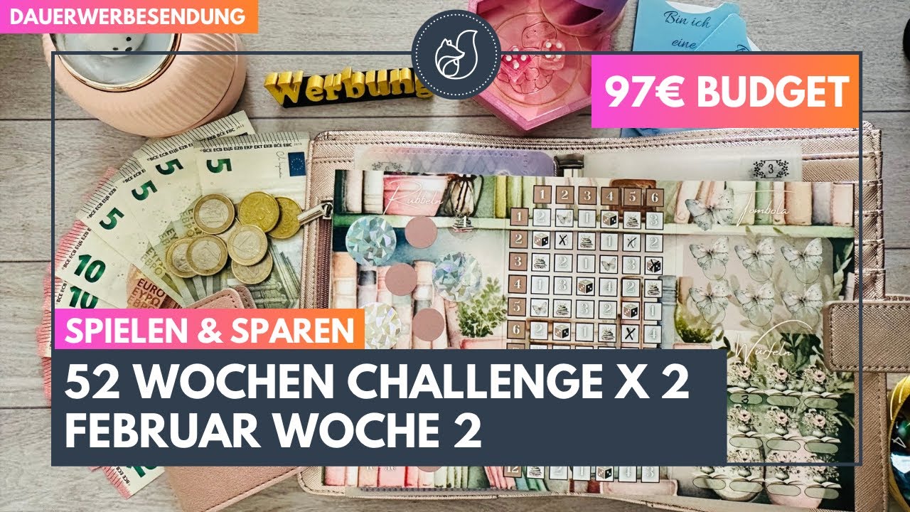 52 Wochen Challenge x 2 ❄️ Februar Woche 2 sparen für Thankyou, Haustier, Feiern Budgeting #sparen 