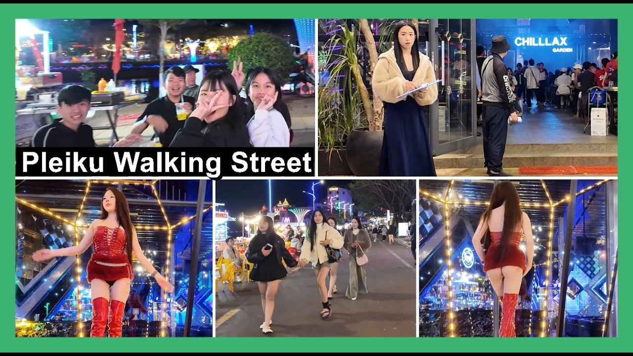 Wow, Pleiku City hat eine walking street, Vietnam 2026 | Video mit Untertitel