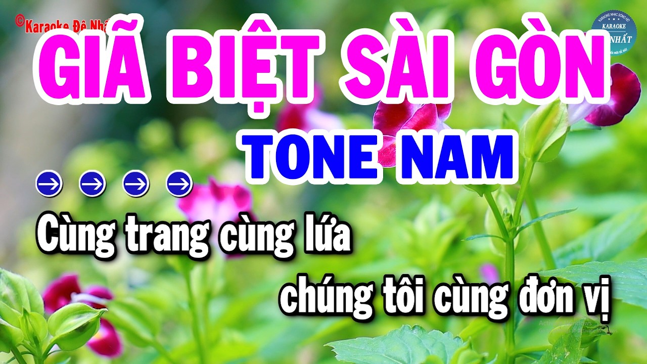 Karaoke Giã Biệt Sài Gòn Tone Nam Nhạc Sống Chuẩn Dễ Hát Nhất | Karaoke Đệ Nhất