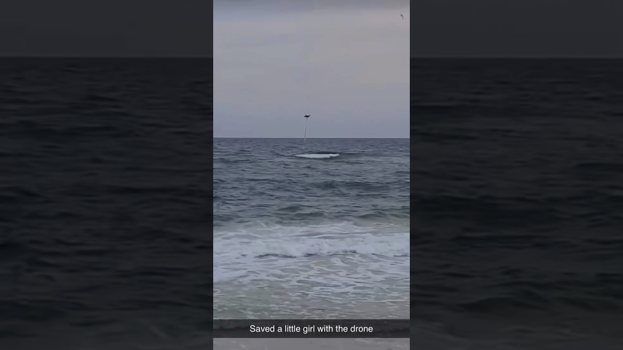 Shark Fisherman Uses Drone to Save Young Girl at Florida Beach #fishing #shark #beaches