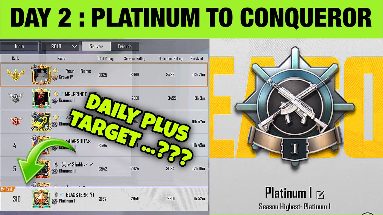 FPP SOLO : DAY 02 - DAILY KITNA PLUS KARE ⁉️ PLATINUM TO CONQUEROR TIPS 