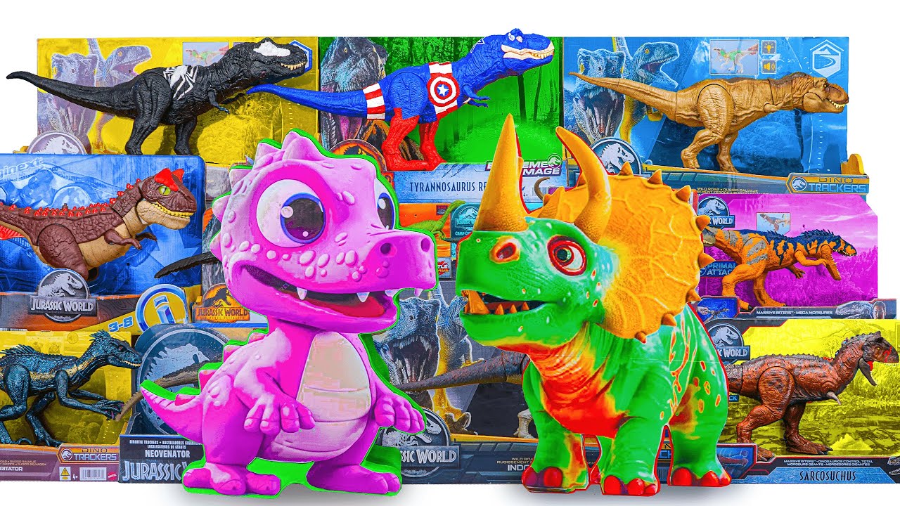 Unboxing Review Jurassic World | Triceratops, Trex Venom, Dino Giga, Indoraptor, Carnotaurus