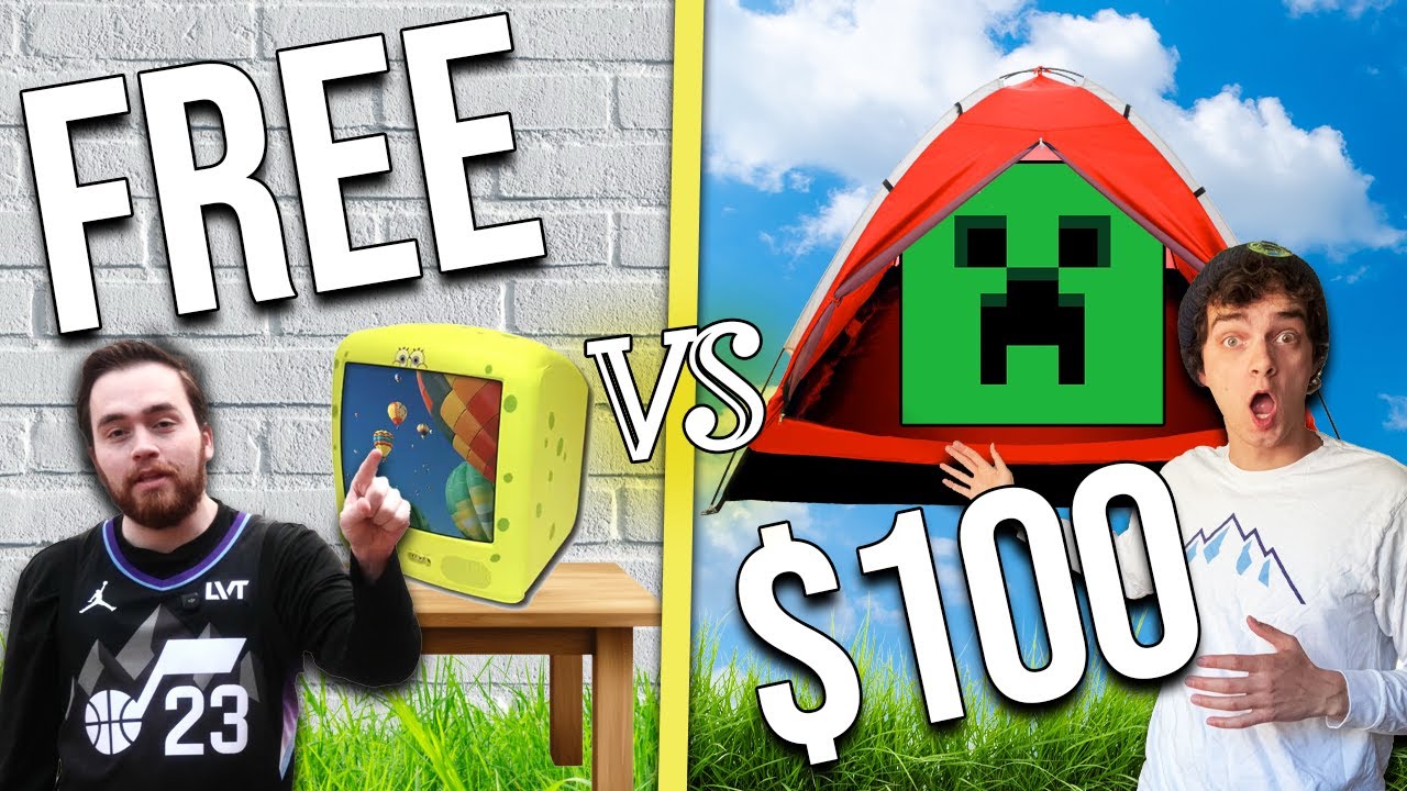 MINECRAFT vs SPONGEBOB Gaming Fort! *Budget Challenge*