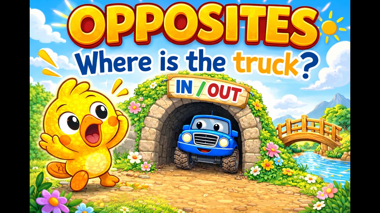Opposites & Position Words for Kids | In, Out, Over, Under | Plee’s Little English Part 3