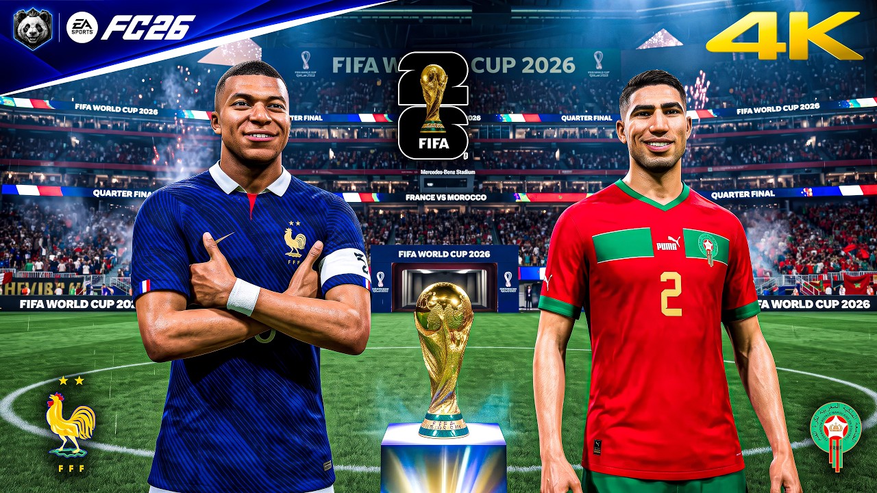 FC 26 &mdash; Франция против Марокко &mdash; Четвертьфинал Чемпионата мира FIFA 2026, полный матч | PS5&trade; Pro ...