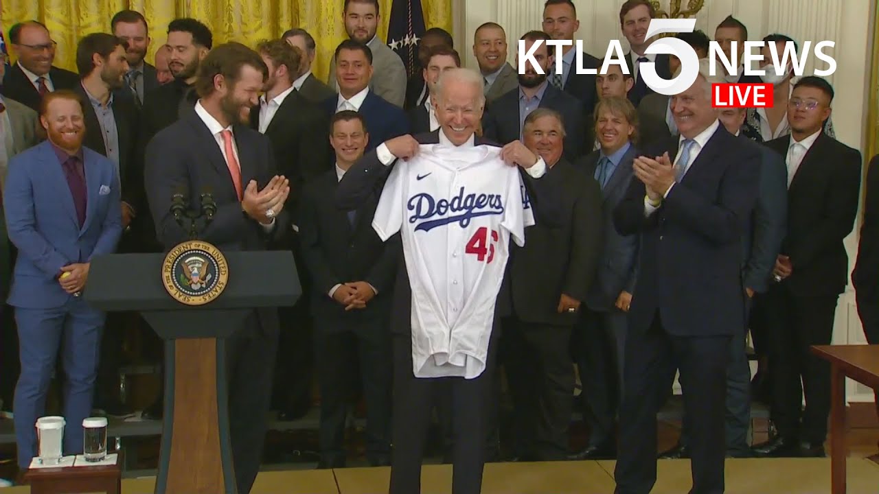 Dodgers visit White House, meet with Biden and Harris as World Series champions