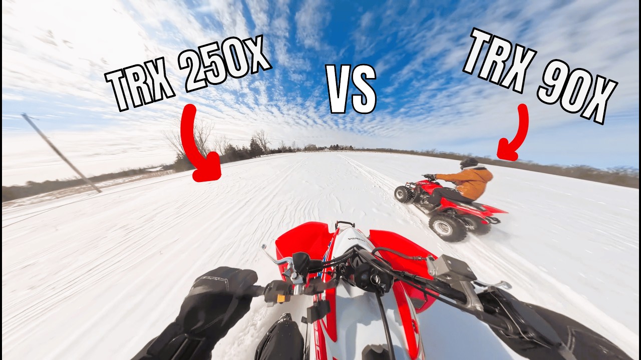 BIGGEST SNOW RIDE EVER ON TRX 250 vs TRX 90 (INSANE ENDING 🫨)